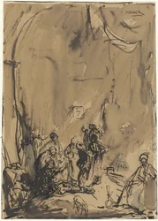 Gruppe af orientalere i travl samtale