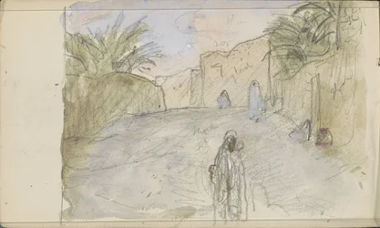 Gade med figurer i Biskra