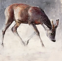 Roe Buck, Winter, 2000 (blandet medier på papir)