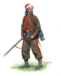 10. New York Infantry National Zouaves 2. uniform 1861, 2024 (akvarel og gouache på Bristol)