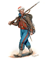 10. New York Infantry National Zouaves 3. uniform 1861, 2024 (akvarel og gouache på Bristol)