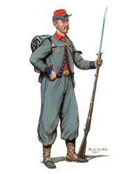 11th New York Infantry 1st Regiment Fire Zouaves 1861, 2024 (Akvarel og gouache på Bristol)