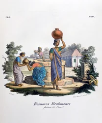 Brahminsk kvinde samler vand, 1828