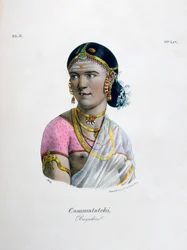 Kvindelig danser bayadere, 1828