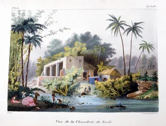 Udsigt over Chaudrie af Syali, Indien, 1828.