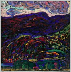 Kezar-søen, efterårsaften, ca. 1910 (olie på pap)
