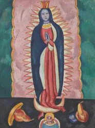 Jomfruen af Guadalupe, ca. 1918-19 (olie og trækul på pap)