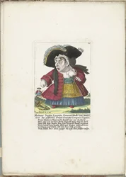 De dwerg Madame Sophia Luxuria, ca. 1710 Madame Sophia Luxuria, General Staabs kropsvaskerinde af det trimmede, gratis Granatir-Companie Capitana (titel på objektet) Il Callotto resurcitato eller nyindrettet lille kabinet (serietitel)