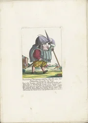 Dwerg Pantaleon Bürgman van de Zwitserse Garde te Rom, ca. 1710 Pantaleon Bürgman, på vagttjeneste fra den schweiziske garde i Rom (titel på objekt) Il Callotto resurcitato eller nyindrettet lille kabinet (serietitel)