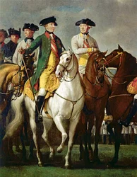 Kejser Josef II og hans generaler i militærlejren ...