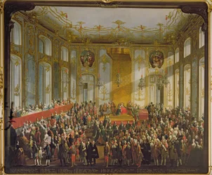 Kejserinde Maria Theresa ved Investiture of the Order of St. Stephen, 1764 (for detaljer se 66581)