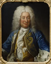 Le roi Frederic I de Suede - Portræt af kong Frederik I af Sverige (1676-1751), af Mijtens (Meytens), Martin van, den yngre (1695-1770). Olie på lærred