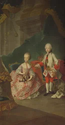 To børn af kejserinde Maria Theresia af Østrig (1717-80): Leopold (1747-92), senere kejser Leopold II, og hans søster prinsesse Maria Christina, senere hustru til Albert af Sachsen-Teschen, grundlægger af Alb
