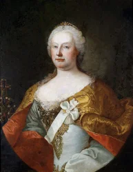 Portræt af kejserinde Maria Theresia af Østrig (Portræt af kejserinde Maria Theresia af Østrig) - Maleri af Martin van Meytens (1695-1770), olie på lærred, ca. 1750, hollandsk kunst
