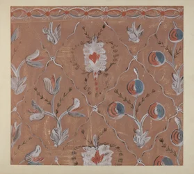 Håndmalet vægdetalje, ca. 1939.