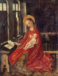 Madonna med barn på værelset af Martin Schongauer (ca. 1430-1491)