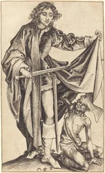 Sankt Martin deler sin kappe