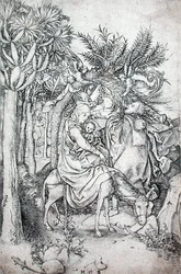 Flugten til Egypten, ca. 1470-80 (gravering)