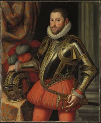 Portræt af ærkehertug Ernst af Østrig, trekvart længde, i panser, c.1580