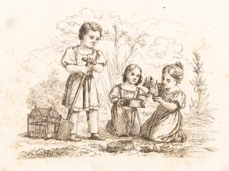 Illustration til "Halvhundrede Fabler for Børn" af Hey