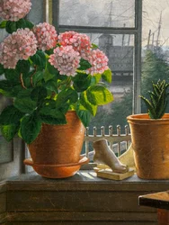 Udsigt foran kunstnerens vindue, detalje