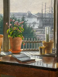 Udsigt foran kunstnerens vindue, detalje