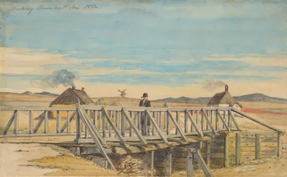 Landskab med bro ved Mosbjerg, 1833.