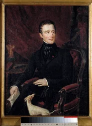 Portræt af den franske digter Alphonse de Lamartine (1790-1869) Maleri af Marianne Lamartine (1800-tallet). Paris. Museum for Romantisk Liv