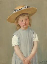 Barn i stråhat, ca. 1886.