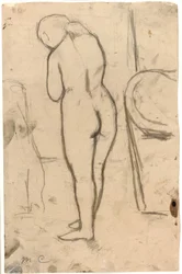 Tegning for stående nøgen, c.1879