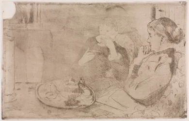 Lydia og hendes mor på Tea, ca. 1880.