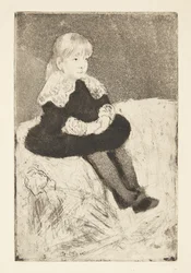 Mademoiselle Luguet siddende på en sofa