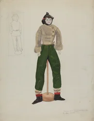 Dukke og kostume, ca. 1936.
