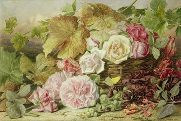 Pæoner, roser og stokroser, 1862