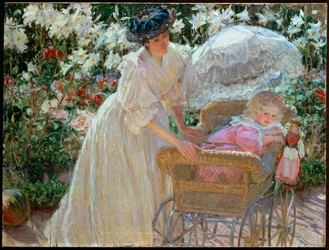Rose og liljer (maleri på lærred)