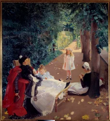 Nap in the Park Maleri af Mary Mac Monnies (1858-1946) 1800-tallet. Rouen, Musee des Beaux Arts.