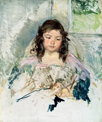 Skitse til "Francois i en lænestol". Læsning. Maleri af Mary Cassatt (1845-1926). Olie på lærred. Privat samling. Christie
