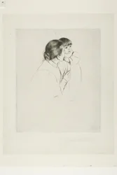 Peasant Mother and Child, ca. 1895 (koldnål på elfenbenspapir)