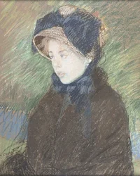 Portræt af en ung pige, ca. 1880 (pastel på papir)