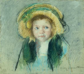 Portræt af en ung pige med hat (pastel)