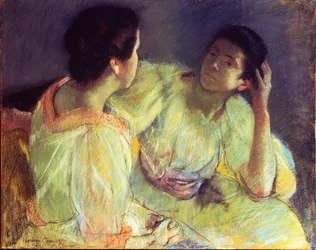 Samtalen, ca. 1896 (pastel på papir lagt på lærred)