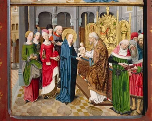 Præsentation i templet, fra Historierne fra Marias liv (olie på panel)