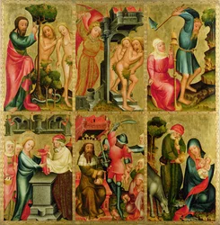 Højre fløj af St. Peters højalter i Hamborg, Grabower-alteret, 1383 (tempera på panel)