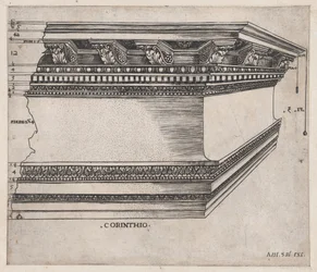 Spejl af romersk storslåethed: Korinthisk entablatur, ca. 1535, ca. 1535