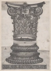 Spejl af romersk storslåethed: Dekoreret hovedstad og base, ca. 1537, ca. 1537