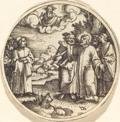 Kristus med tre af sine apostle