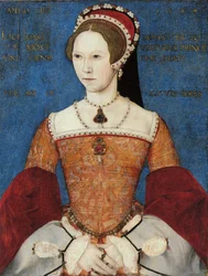 Portræt af Maria 1. eller Maria Tudor (1516-58), datter af Henrik 8., i en alder af 28 år, 1544