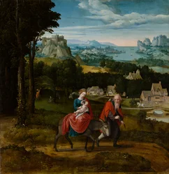 Flugten til Egypten, omkring 1530-1535 (olie på panel)
