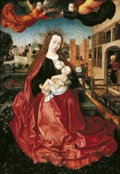 Madonna og barn kronet af to engle, 1490