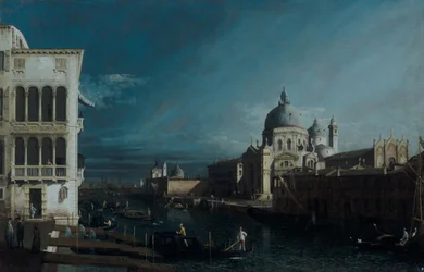 Indgangen til Canal Grande, Venedig (olie på lærred)